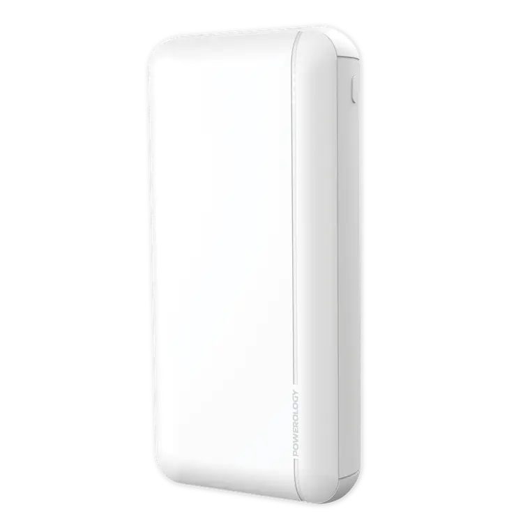 Powerology 20000mAh PD QC polymer Power Bank - White